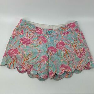Lilly Pulitzer Buttercup Scalloped Jellyfish Shorts in Pink and Blue Size 2